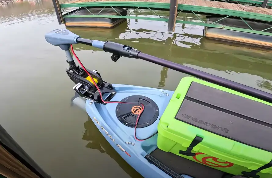 trolling motor on a kayak